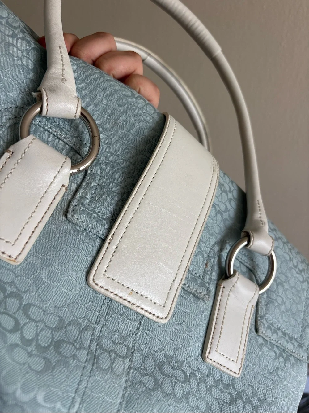 Coach Light Blue - Soho Signature Flap Satchel